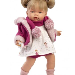 LLORENS DOLLS ΚΟΥΚΛΑ 38cm ΞΑΝΘΙΑ ΦΟΥΞ ΖΑΚ ΡΟΖ ΦΟΡΕΜΑ LIO-38364