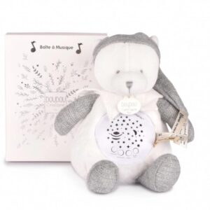 Jolijou My First Musical Night Light - Musical Projector with Gift Box - Bear - Grey JOL-4581