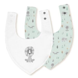 Interbaby Σαλιάρα Bandana Σετ 2 Τεμ Fox Green INTER-339-13