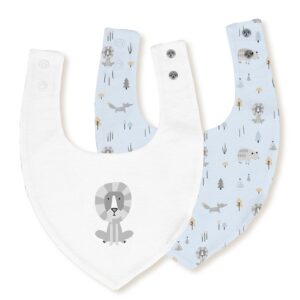 Interbaby Σαλιάρα Bandana Σετ 2 Τεμ Fox Blue INTER-339-11