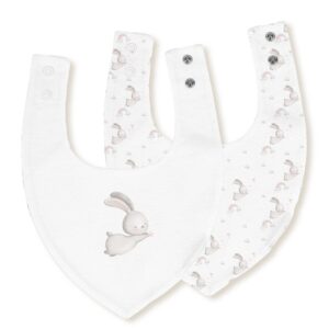 Interbaby Σαλιάρα Bandana Σετ 2 Τεμ Bunny Pink INTER-343-12