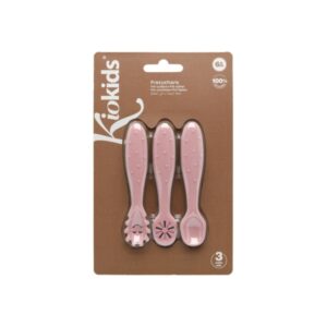 Kiokids Σετ Κουταλάκια Αυτοσίτισης Σιλικόνης Ροζ 6+Μ.3τμχ KKDS-6276