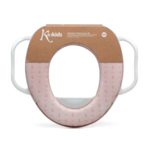 Kiokids Εκπαιδευτικό Κάθισμα Λεκάνης Μαλακό με Χερούλια Ροζ 12+Μ KKDS5496
