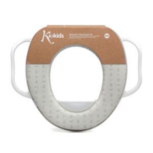 Kiokids Εκπαιδευτικό Κάθισμα Λεκάνης Μαλακό με Χερούλια Γκρι 12+Μ KKDS5503