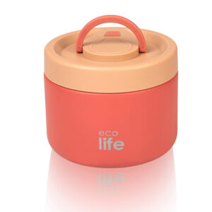 Eco Life Στρογγυλό Θερμός Φαγητού 650ml | Κοραλλί 33-BO-9062