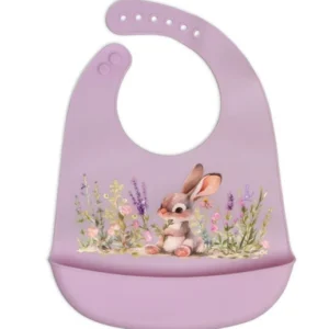 Kiokids - Σαλιάρα Σιλικόνης 4+ Μηνών Lavender Bunny 5375