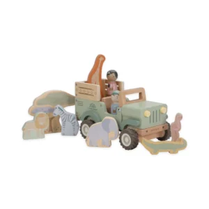 Little Dutch Ξύλινο Αυτοκινητάκι Safari Με Ζωάκια Safari Friends FSC LD7482