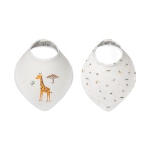 Interbaby Jirafa Savanna Σαλιάρες Bandana Bamboo Σετ 2 Τεμ Αδιάβροχες Beige BABE001-15 (Αντιγραφή)