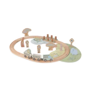 Little Dutch Σετ Ξύλινο Τρενάκι Με Ράγες Safari Friends FSC LD7451