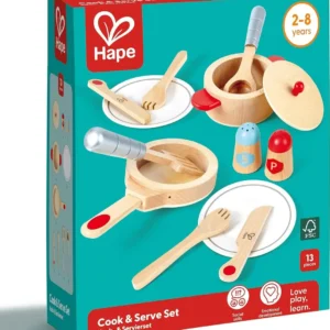 Hape Playfully Delicious Ξύλινα Κουζινικά Cook & Serve Set E3150