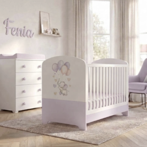Asterias - Βρεφικό Κρεβατάκι Fenia Pink διαιρούμενο 82x150x95cm - 323310