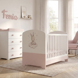 Asterias - Βρεφικό Κρεβατάκι Fenia Pink διαιρούμενο 82x150x95cm - 14026